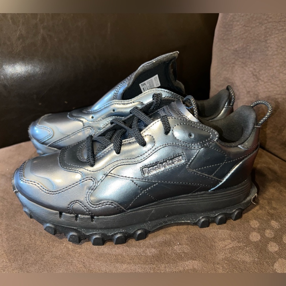 Reebok Classic x Cardi B Leather “Core Black/Dark Silver" women’s 8 - Picture 2 of 14